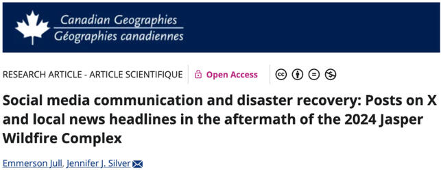 July 2026: Undergraduate Honours grad, Emmerson Jull, publishes! Click here